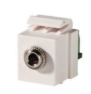 Keystone, 3.5mm Stereo Jack, Screw Terminal, Fog White