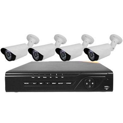 4 HD-TVI  720P Bullet Cameras DVR Kit for Business Professional Grade & 1 TB Hard Drive included