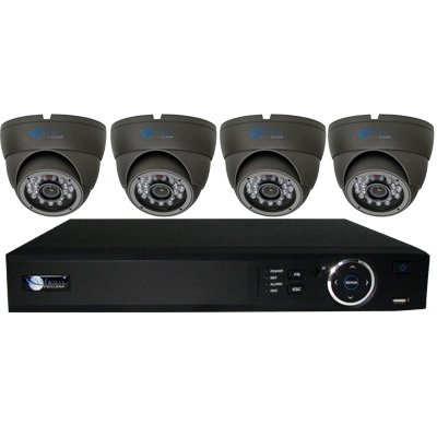 960H 800TVL Dome IR Camera with OSD 4CH DVR Kit for Business Professional Grade 