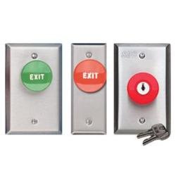 433UR SDC Exit Switch, 1-1/2" Mushroom, with Mini Timer Module, Adj. 1-60 Sec., SPDT, 2 Amp. Elec...