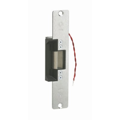 Door Electric Strike, Standard/Fail Secure, 16 Volt DC, Satin Chrome, With 7-15/16" Radius Facepl...