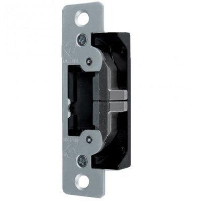 Door Electric Strike, Fail Safe/Fail Secure, 12/24 Volt AC/DC, Satin Stainless, With 4-7/8" Flat ...