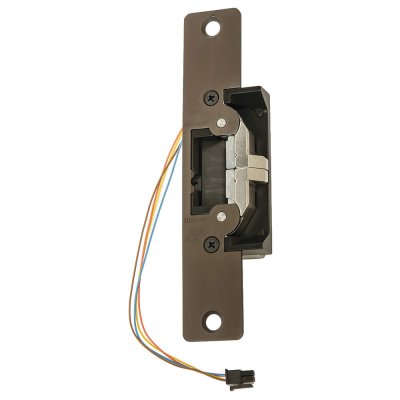 Door Electric Strike, Fail Safe/Fail Secure, 12/24 Volt AC/DC, Dark Bronze Anodized, With 6-7/8" ...