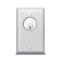 805AL SDC Key Switch, 1-Gang, 1/4" Aluminum Plate, AA (on-off) DPDT, 6 Amp