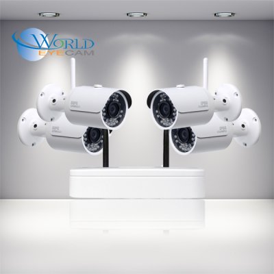 4 Ch WIFI NVR & 4 HD Megapixel Bullet Camera Kit for Business Professional Grade