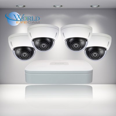4 CH NVR & 4 x 4 Megapixel HD IR Mini Dome Kit With 1TB Hard Drive Pre-installed for Business Pro...