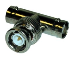 BNC T-Adaptor 1 Male to Double Female