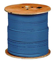 Cat6, 550 MHz, 23AWG, Solid Bare Copper, Plenum, 1000ft, Blue, Bulk Ethernet Cable