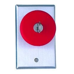 CM-6030 Camden Locking Pushbutton Switch, Red, Push To Lock, Key To Release, N/O, Maintained