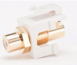 DC-KIRCAG-W-10 RCA Adapter, Female To Female, Gold Plated, White Band - 10 Pack Qty