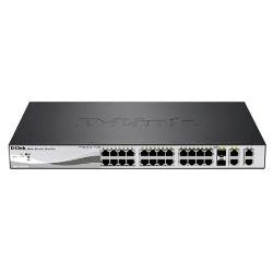 DES-1210-28P 28-port Web Smart PoE Switch with 24 10/100 ports and 4 Gigabit ports (2 UTP and 2 C...