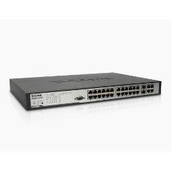 DES-3028P 24-Port PoE Fast Ethernet Managed L2 switch, 2 Gigabit BASE-T ports, 2 Gigabit Combo BA...