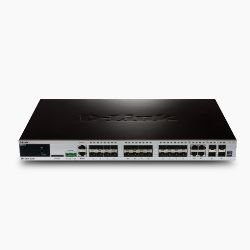 DGS-3620-28SC-EI xStack 24-Port Layer 3 SFP Switch with 4-Combo 1Gigabit Ports, 4 10Gigabit SFP+,...