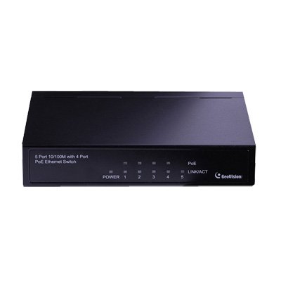 GeoVision 4 Port POE Switch, Power Over Ethernet, Cat5 Power