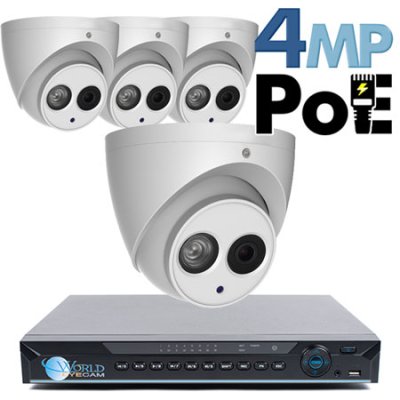 4MP IP PoE 4 Dome Camera Kit (IP5341EM)