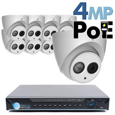 4MP IP PoE 8 Dome Camera Kit (IP5341EM)