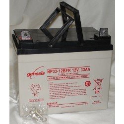 NP33-12BFR 12 Volt/33 Amp Hour Sealed Lead Acid Battery with Nut & Bolt Terminal, Flame Retardant...