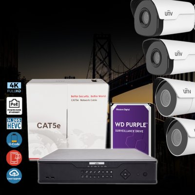 NVR-8CH(8POE+) with (4) 8mp WDR / 4m fixed dome kit
