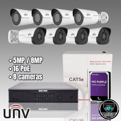 32CH NVR 12MP & (8) 5MP starlight WDR or 8MP WDR
