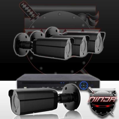 8CH IMAX NVR & Ninja 4 Megapixel IP Motorized Zoom Bullet Camera 4 Cam Kit