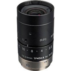 Fujinon TF4DA-8 4mm f/2.2 C-Mount Wide Angle Lens for 1/3-Inch 3-CCD Industrial Cameras, with Manual Iris and Focus 