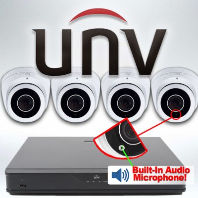 UNV Uniview 4 Ch NVR & (4) 4MP HD WDR VF Eyeball Network IR Camera Kit