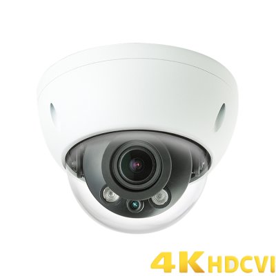 4K (8MP) Starlight IR HDCVI Dome Camera 3.7-11mm Motorized Zoom Lens