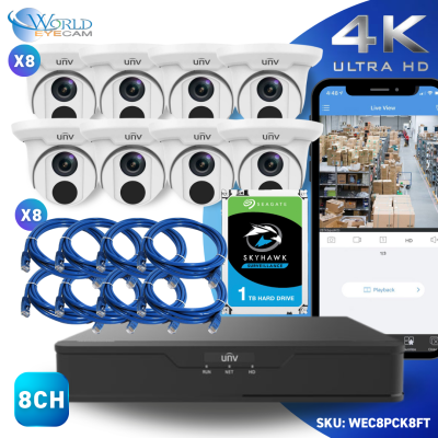 8CH NVR & 4K Turret Network Security Camera Kit