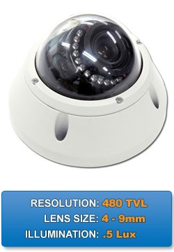 Outdoor DM/CAM/VDN4IR/A Dedicated Micros High Resolution Infrared Day/Night Vandal Dome Camera