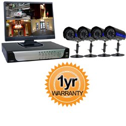 H.264 Complete Video Security Camera System - Mobile Phone Support