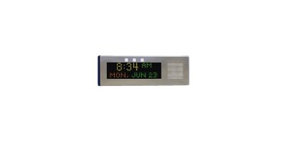 Large IP Clock With Red, White, And Blue Flashers