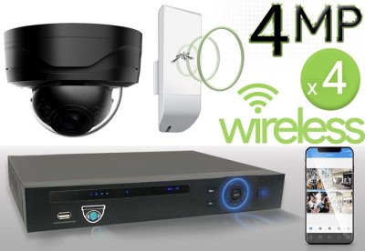 Wireless 4MP IP Dome (4) Camera Kit (Ninja)