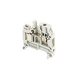 Gray feed through terminal block with 8 mm spacing, 18 amp rated UL current and both ADO and scre...