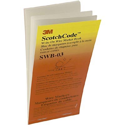 Wire Marker Book, Write-On, 60 Label, 1" x 2.85" Marker, 0.32" x 0.58" Cable Outer Diameter