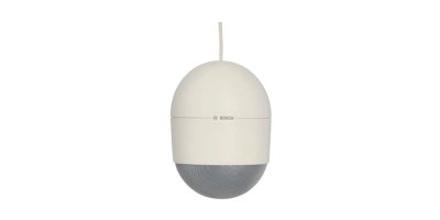 Communications System Pendant Sphere Loudspeaker, Screw Terminal Connector, 100 Volt, 30 Watt, 80 to 20 KiloHz, 500 Ohm, 7.3" Diameter x 10" Length, ABS Plastic, White