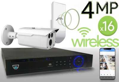 Wireless 4MP IP Bullet (16) Camera Kit (IP141D)