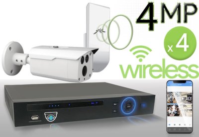 Wireless 4MP IP Bullet (4) Camera Kit (IP141D)