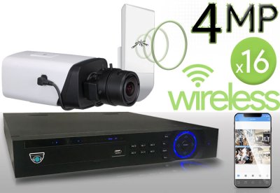 Wireless 4MP IP (16) Box Camera Kit (IPBOX4)