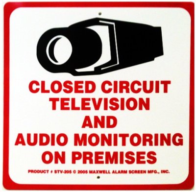 4" x 4" CCTV Warning Sign Sticker