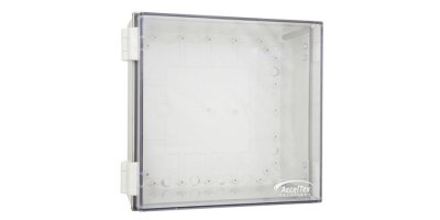 12"x12"x6" Poly Enclosure with Clear Door, Key Lock, 6 RPSMA Holes