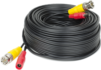 110' Pre-made Siamese Coaxial BNC Cable, Black