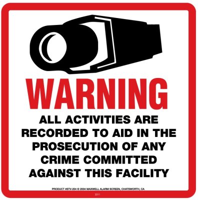 10.5" x 10.5" CCTV Warning Sign