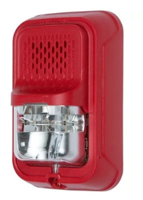 System Sensor P2GRKLED-P L-Series Outdoor Compact Wall-Mounted Horn Strobe, "PLAIN", Red