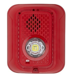 System Sensor P2RLED-P L-Series Indoor 2-Wire LED Horn Strobe, Wall-Mount, Marked PLAIN, Red