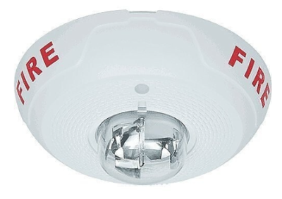 System Sensor PC4WL L-Series Indoor Selectable Output Horn Strobe, 4-Wire, Ceiling Mount, "FIRE" ...