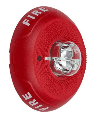 System Sensor PC4RL L-Series Indoor Selectable Output Horn Strobe, 4-Wire, Ceiling Mount, "FIRE" ...