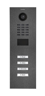 DoorBird D2104V IP Video Intercom for Multi-Tenant Buildings and Businesses, 4-Unit, 4-Call Butto...