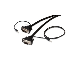 Binary B4-VGA-AUD-50FT B4 Series Male to Male VGA Cable with 3.5mm Stereo Plug, 50'