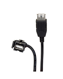 Binary B-USB2-KEY USB 2.0 A Female to A Female Keystone Pigtail Cable, 13"