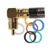 Binary BC5-RCA-90-RG6Q RCA Male Right-Angle Compression Connector, RG6/U, 20-Bag